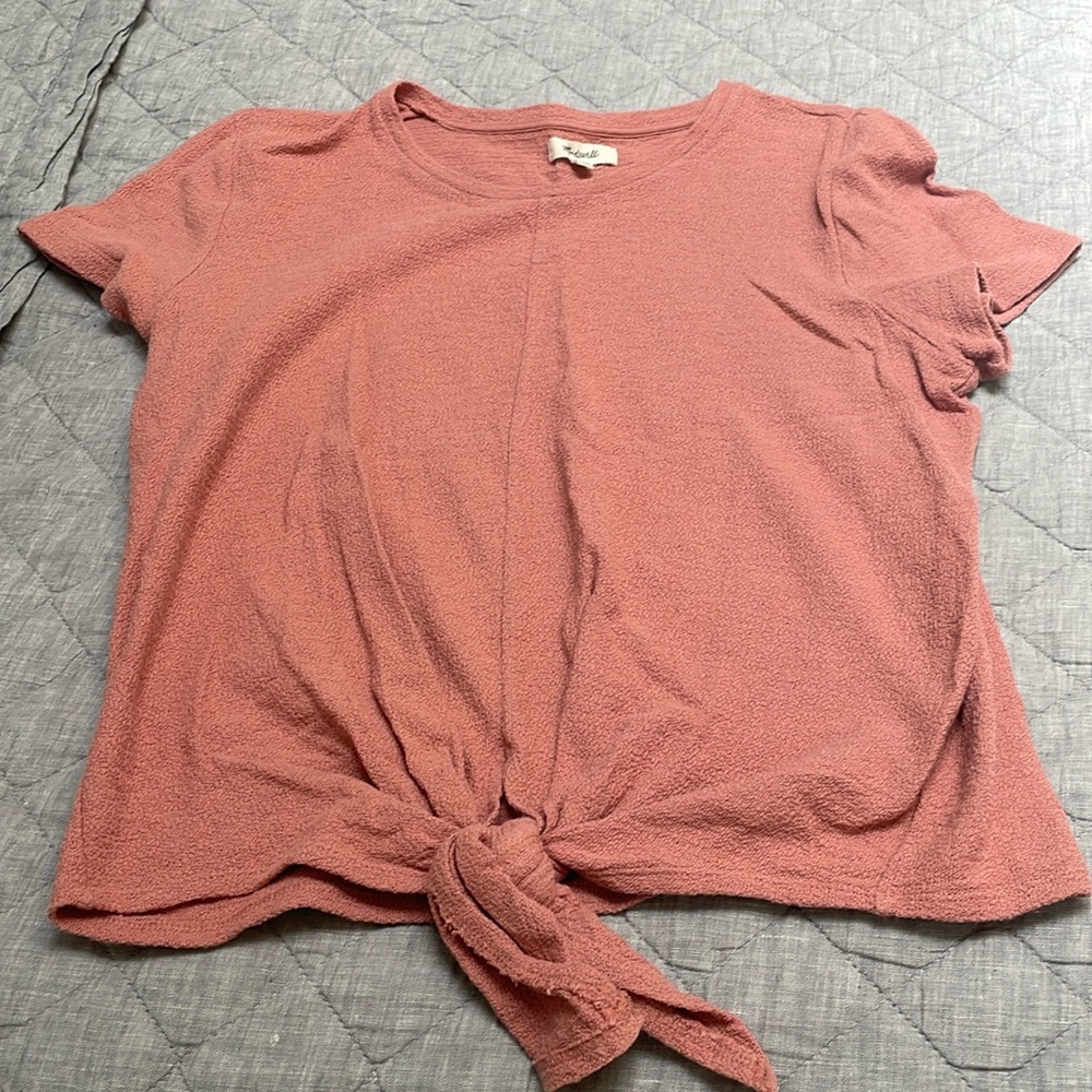 Cute coral top with tie in front !